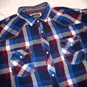 Western style plaid button down shirt